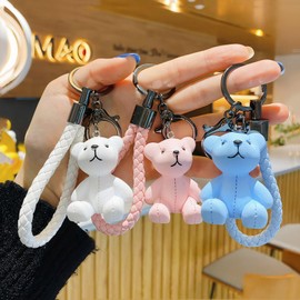 Yaihsuy Bear Resin Keychain Bear Key Ring Bag Charm for Car Keys, Backpack Accessories,Decoration Gift for Women Girls