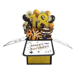 scicent Happy 18th Birthday Pop Up Card, 18th Birthday Card with Note and Envelope, 18th Birthday Gifts for Boys, Son, Brother, Nephew - 18th