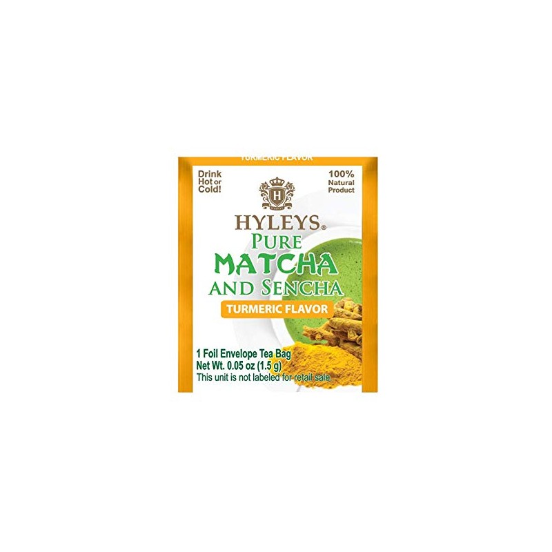 HYLEYS Tea Japanese Pure Matcha and Ceylon Sencha with Turmeric,