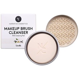 Narrative Cosmetics Jabn slido limpiador de brochas de maquillaje Narrative Cosmetics con almohadilla de limpieza de silicona, vegano, libre de...    