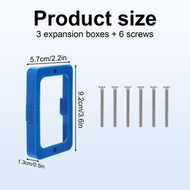 3pcs 1/2in Electrical Box Extenders, Single Gang Outlet Box Extenders with Screws for Switches & Receptacles Universal Fit for PVC Metal & Fiberglass Boxes (Blue)