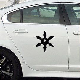 NBFU Funny Ninja Throwing Star 2 (Black) (Set Of 2) Premium Waterproof Vinyl Decal Stickers For Laptop Phone Accessory Helmet Car Window Bumper Mug Tuber Cup Door Wall Decoration