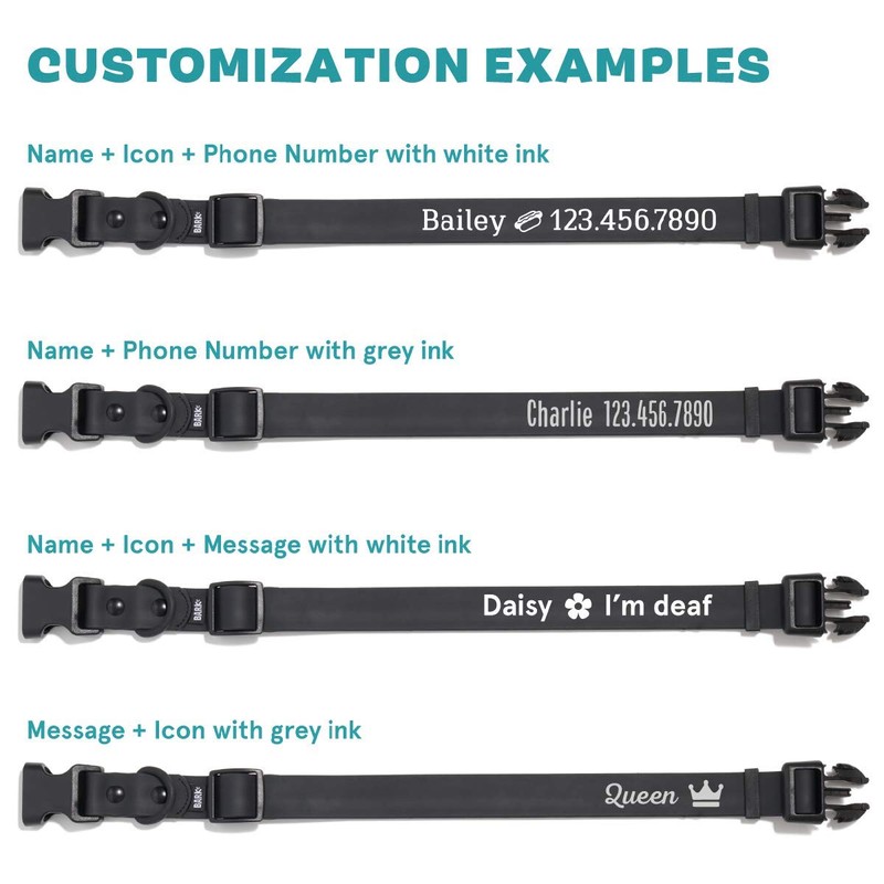 BarkBox Customizable Dog Collar (Small, Black)