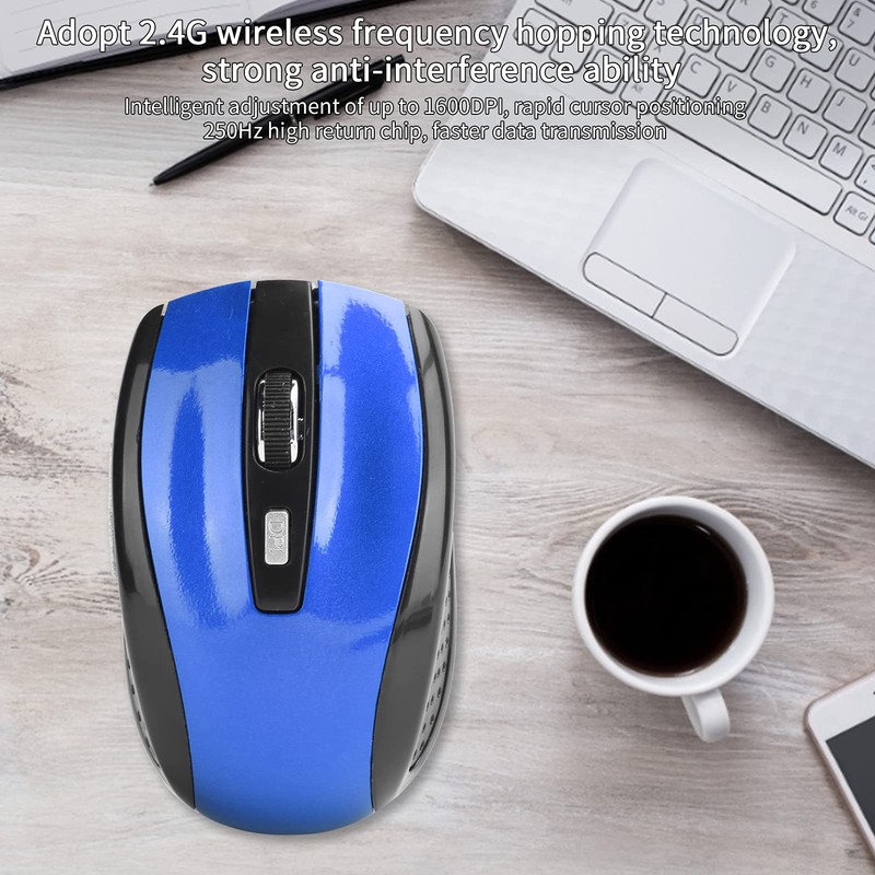 ciciglow Laptop Wireless Mouse, 2,4 G 250 Hz Notebook Optische