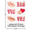 Red & Pink Valentine's Day Foil Tattoos - (24 Count)