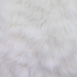 Faux Fake Fur Long Pile Luxury Shaggy Square Patches/Craft, Sewing, Cosplay, Costume, Decorations/Sold by Piece (White, 20" X 20")