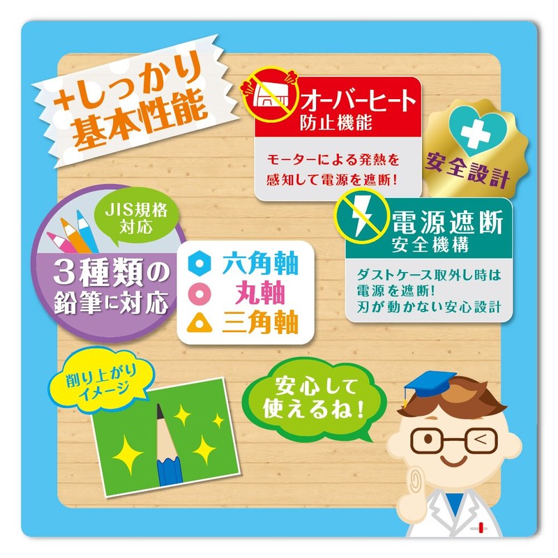 Sonic EK-7018-B Pencil Sharpener, Easy Peegee, Electric Pencil Sharpener, Blue