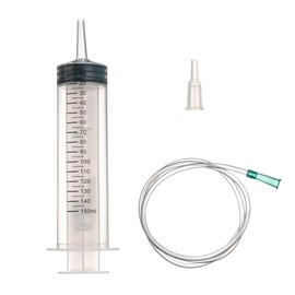 150 ml Large Plastic Cylinder with Hose for Scientific Laboratories, Garden Watering, Industrial (1, 150 ml)