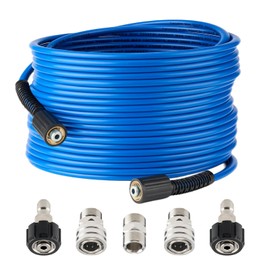 Twinkle Star Super Flexible Pressure Washer Hose 100ft, 5800 PSI Kink Resistant Power Washer Hose 1/4 in., Replacement Power Wash Hose with Stainless Steel M22 and 3/8" Quick Connection Kit