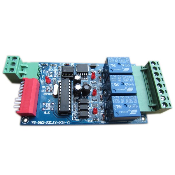 3 Channel 5A DMX512 Controlled Relay Switch Kit DIY Converter