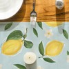 Artoid Mode Blue Lemon Flower Floral Summer Table Runner,Spring Kitchen