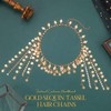 Reaky Gold Sequin Head Chain Egyptian Headpiece for Women, Alloy