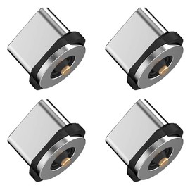 Atlas Co., Ltd. Magnet Charging Cable, Set of 4, Dedicated Type C Magnetic Terminal (2.4A) x 4 Piece Set, Dust Plug and Magnetic Head