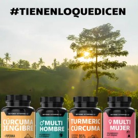 Beyond Vitamins  Raíz De Cúrcuma (curcumina)  Jengibre Potenciado Con Pimienta Negra (piperina) Cúrcuma Capsulas - Vitaminas Mujer  Hombre - Vegano...