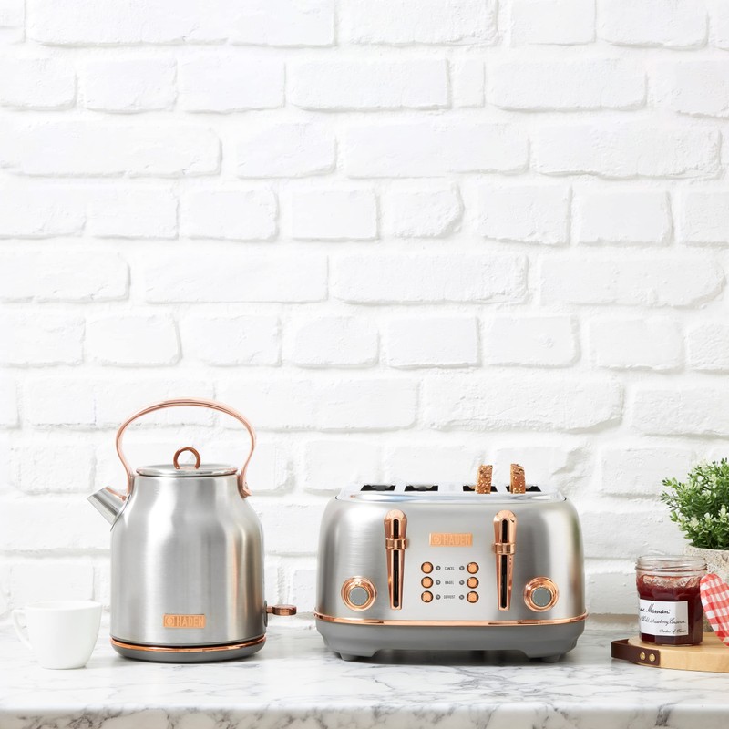 Haden Heritage 4 Slice Wide Slot Stainless Steel Toaster with