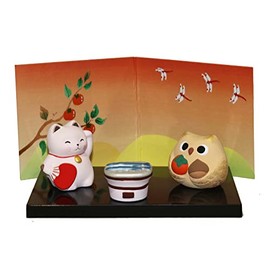 Banko Ware 18710 Figurine, Interior Object, Tabletop Decoration, Japanese Age Series, October, Fall of Taste, Room Decoration, Entrance Decoration, Made in Japan