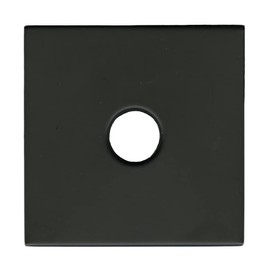 Corla Modern 3.5” Square Shower Arm Flange | Universal Extra Large Replacement Escutcheon Cover Plate (Matte Black)