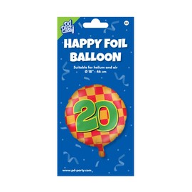 PD-Party 7042120 Happy Foil Balloons | Festive Celebration | Party Decorations - 20 Years, Gold/Red, 46 cm Length x 46 cm Width x 46 cm Height