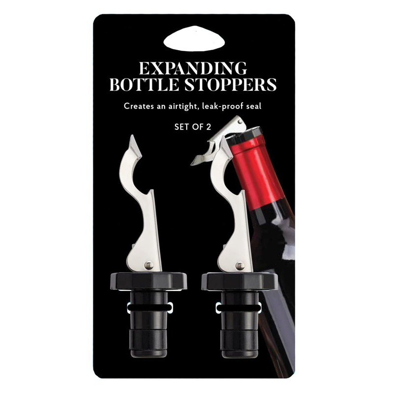 HIC Bar Expanding Bottle Stoppers, Set of 2