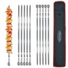 Hakka Stainless Steel Barbecue Skewers, 23" Heavy Duty Metal Skewers