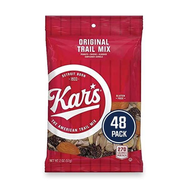 Kar's Nuts Original Trail Mix Snacks - Bulk Pack of 2 oz Individual Packs (Pack of 48)