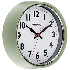 Dalton S426-207SGN Wall Clock, Sage Green, Choose Color to Match Your Impression, Wall Clock, Diameter 8.3 inches (210 mm), Depth 2.6 inches (65 mm)