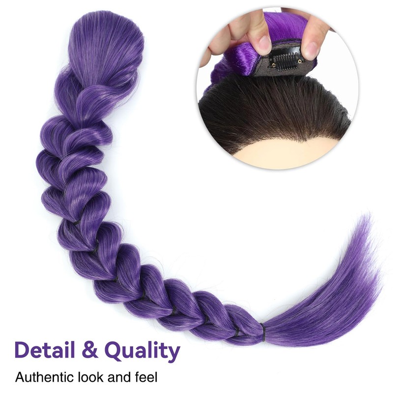 Purple Braiding Ponytail Hair Extension, 26In