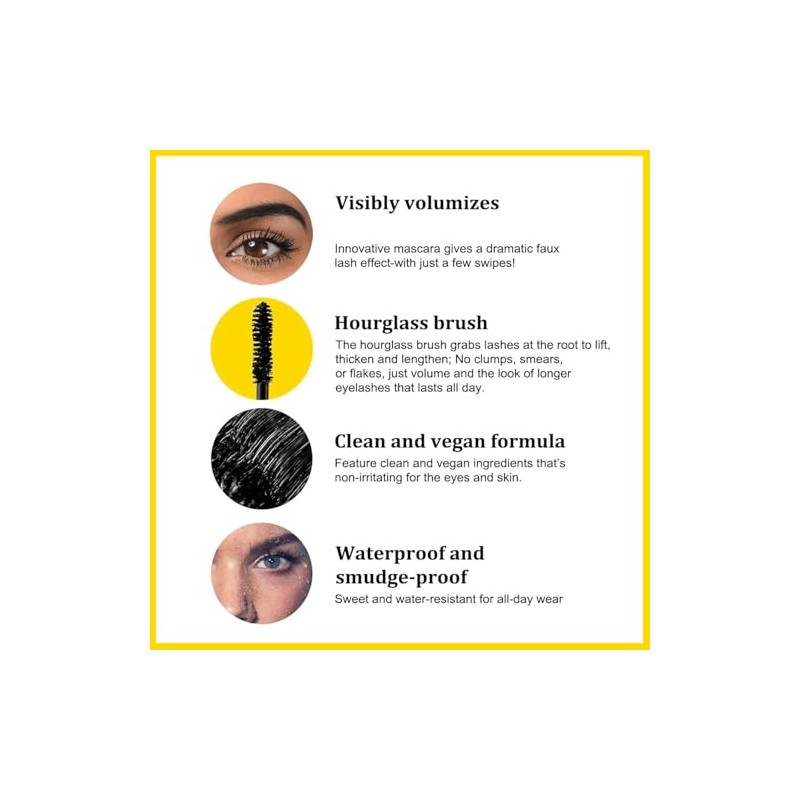 Bubble Mascara - Smudge-Proof, Volume and Length Formula for Bold,