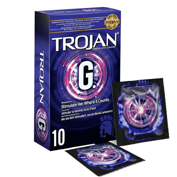 Trojan G. Condoms, Distinct Shape with Ribs - Pack of 1