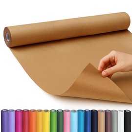 SMART&CASUAL 15" x 600" (50') Brown Kraft Paper Roll for Art Craft Supplies Gift Wrapping Moving Packing Kids Painting Drawing Paint Easel Poster Chart Paper
