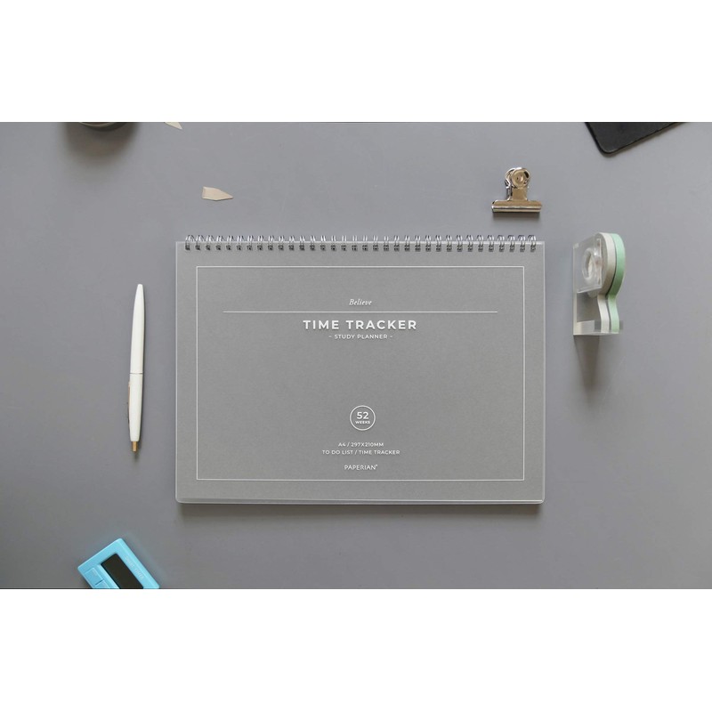 PAPERIAN Believe TIME Tracker - A4 Size Wirebound Undated Study