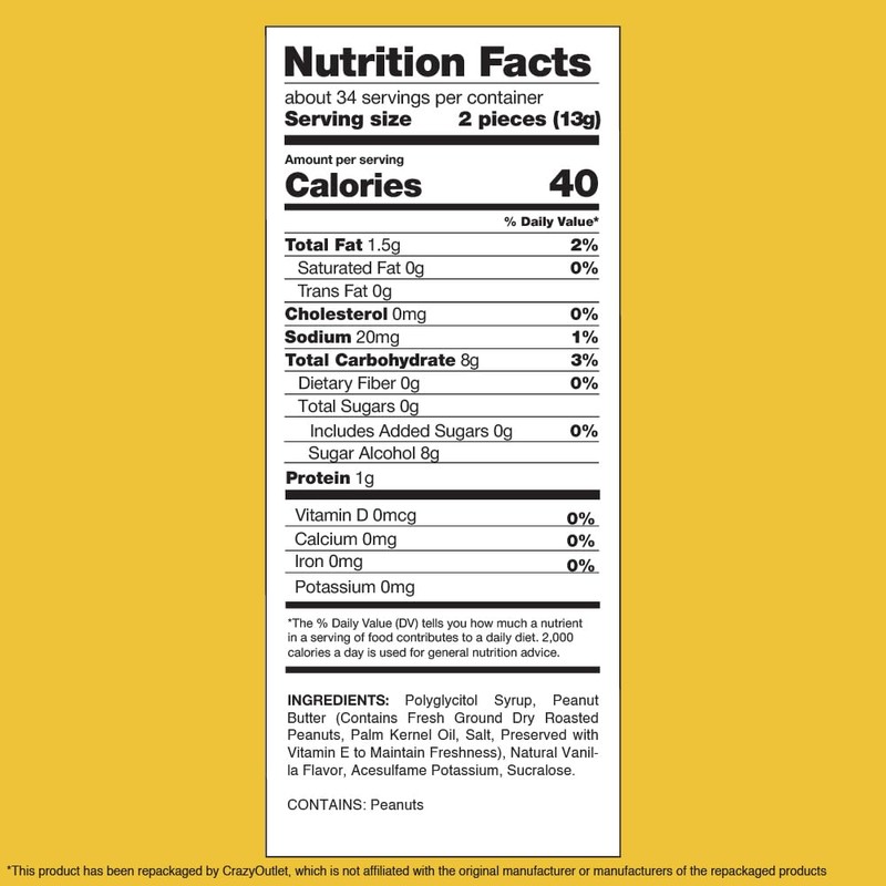 Atkinson's Sugar-Free Peanut Butter Candy Bars, 1-Pound Pack