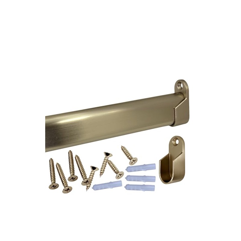 48" Oval Closet Rod Kit | Satin Nickel | Screw-On