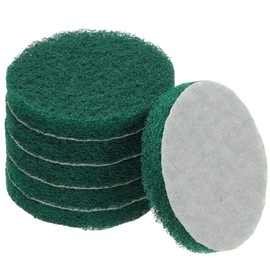 YELARXI Power Scrub Pads, Scrubbing Pads 180 Grits Scouring Discs - Fitting for (Home Kitchen Cleaning - Drill Attachment - Scrubber Replacement) 6 Pcs & 5 Inch & Green