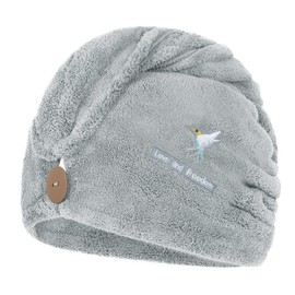 Womens Girls Ultra Absorbent Hair Drying Wrap Towel Hat Microfiber Turban Head Wraps Wet Quick Dry Towel Cap Sleep Cap for Bathing Swimming Washing Spa