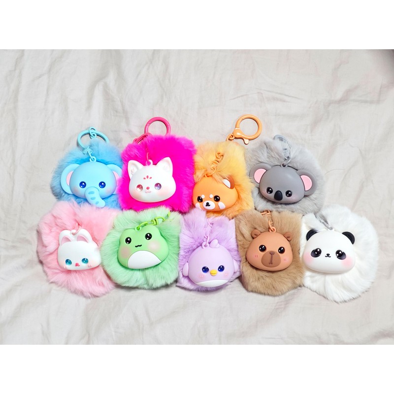 Pandachilla Bag Charm Key Chain Vivid Animals Cute Ornament, Vibrant