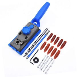 Pocket Jig Hole System Kit Drill Guide Wood Working Drill Tenon Locator for DIY Carpentry Projects Carpenter Woodworker
