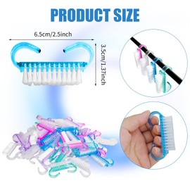 TANEMUDO 420 Pcs Handle Grip Nail Brush Bulk 5 Colors Nail Scrub Brush Pedicure Scrubbing Tool for Men and Women for Cleaner Nails and Toes
