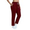 Women's Scrub Pants with 8 Pocket-On Elastic WAIS Drawstring Cargo