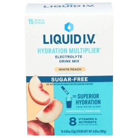 Liquid IV Hydration Sugar-Free Peach 15 Ct 6.87 oz (Pack of 3)