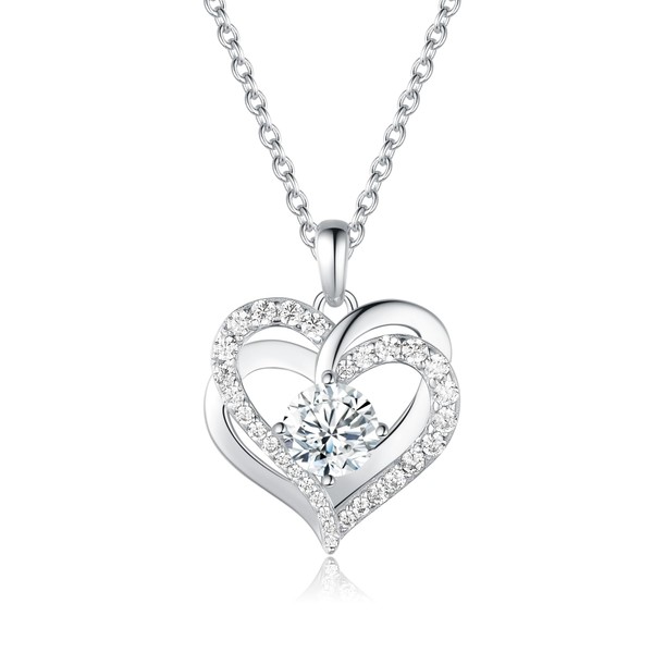 yoalincy Moissanite Heart Necklace for Women Moissanite Pendent for Her