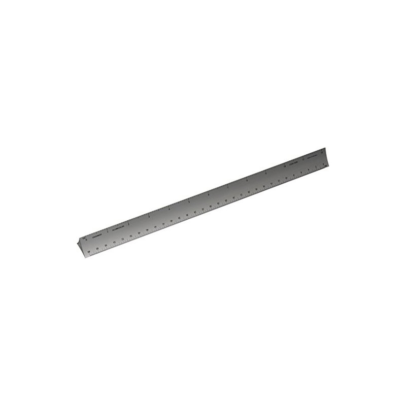 Alumicolor 3000 Series 12-Inch Silver Hollow Aluminum Triangular Engineer Scale