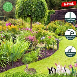 WooWellGoGoGo Half Round Snake Plant Support Stakes, Plant Ring for Peonies, Hydrangeas, ZZ, and More - Sturdy, Rust-Proof Plant Support Cages for Indoor and Outdoor Potted Plants (6 Pack, 14x8Inch)