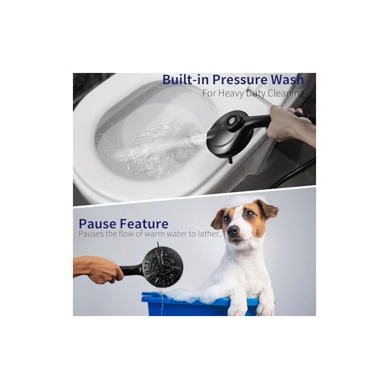 Filtered Shower Head with Handheld - 9 Spray Modes High
