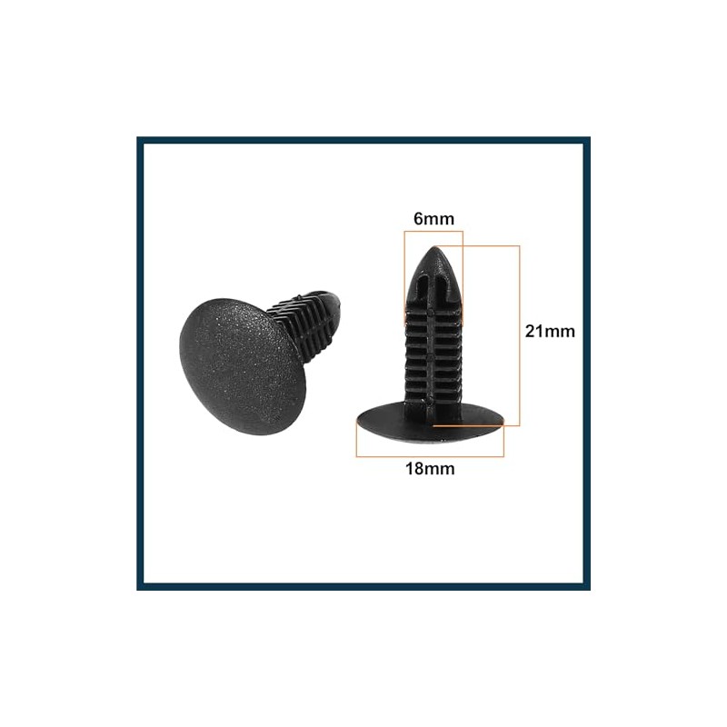 TUCKBOLD 6mm Hole Dia Plastic Rivets Fastener Fender Bumper Push