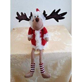 Delton Christmas Santa Moose Doll Shelf Sitter  Delton  15" New
