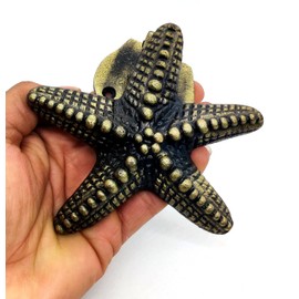 Star Fish Antique Finish Door Knocker - cast Iron Door Hardware - Elegant Design Solid Cast Iron Door Knockers with Strike Plate Decorative Hardware for Doors.