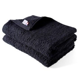 [oruta] Imabari Towel, Certified Bath Towel, Set of 2, Hotel Air 25.6 x 53.1 inches (65 x 135 cm), Made in Japan (Black)