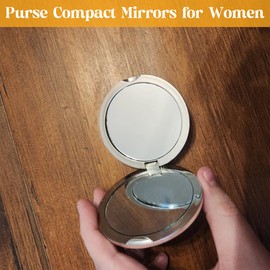 US Office Elements Compact Mirror Set of 3 – Travel Makeup Mirrors for Women, Purse-Friendly Pocket Mirrors, Folding Hand Mirrors for On-The-Go Use
