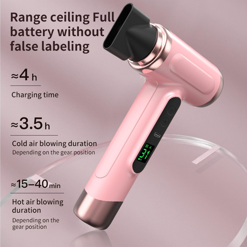 Cordless Hair Dryer, 15000mAh Professional Blow Dryer, Fast Drying with